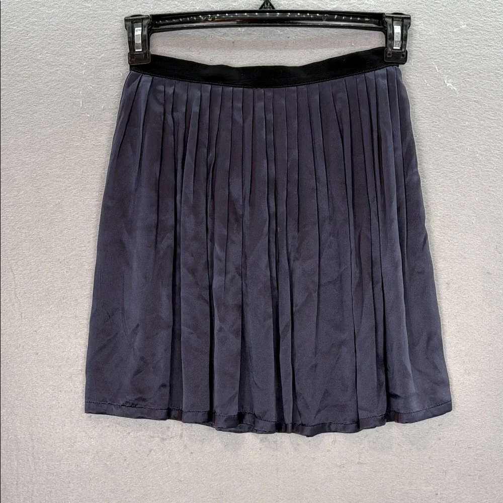Sandro‎ - women’s 100% silk Pleated Mini  Skirt blue / purple size 1 / S